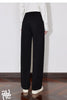 Women Casual Pants Autumn and Winter Mid Waist Workwear Style Straight Woolen Pants