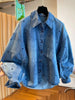 European and American Style Blue Heart Patterned Denim Shirts for Women Long-sleeved Spring Coats