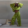 Loose Glossy Satin Solid Sports Jacket Pants Sets Women Stand Zipper Long Sleeve Coats Drawstring Wide Leg Pant Spring Suit