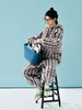 Grey Purple Lamb Wool Pants Women's Winter with Thick Velvet Design and Small Flower Shrink Mouth Pants