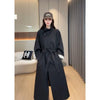 Autumn Simple Style Korean Long Stand-up Collar White Trench Coat Women's Trench