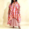 Gradient Print Women's Pleated Two Pieces Set Irregular Cape Overlay Maxi Dress And Wide Leg Pants 2DB7705