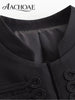Women Baroque Cropped Jacket Military Inspired Structured Shoulder Asymmetric Hem Elegant Short Blazer Jacket Outerwear