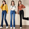 Winter Vintage Velvet Flare Jeans Warm Plush Lined Skinny Vaqueros Casual High Waist Womens Denim Pants Thicken Bell-bottoms