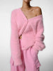 Solid Knit Cardigan Women Long Sleeve Casual V Neck Oversized Sweater Women's Autumn High Street Knitted Coats