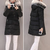 Women Winter Jackets Down Cotton Hooded Tops Large Size Parkas Mujer Coats Long Coat Female Fur Collar Outfits Year