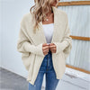Women Sweater Jacket Stylish Women's Autumn Winter Lantern Sleeve Cardigan Solid Color Knitting Coat for Streetwear
