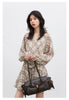 Women Dresses V Neck Loose Casual A Line Lace Up Long Sleeved Plaid Dress Puff Sleeve Spring Autumn