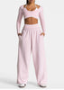 Sport Trousers Women Loose Casual Wide-leg Trousers with Pockets Gym High Waist Fitness Running Yoga Pants