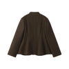 Solid Mini Skirt Set For Women Spring Long Sleeve Waist Jacket Hip Package Skirt 2 Piece Sets Lady Chic Suits
