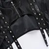 Faux Pu Leather Long Sleeve Crop Shrug Tops Grunge Women Rivet Zip Coats Chic Streetwear Jackets Mall Gothic Smock Top