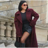 Casual Solid Long Women Coat Urban Full Sleeve Belt Double Breasted Female Jacket Autumn Winter Chic Lady Streetwear