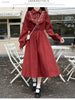 Art Mori Girls Long Dress Autumn Winter Basic Wear Retro Vintage Japan Style Doll Neck Cute Sweet Ribbon Bow Tie Corduroy Dress
