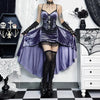 Victoria Gothic Velvet A-line Dresses Female Elegant Evening Lolita Partywear Grunge Sling Lace Hem Alt Cloth