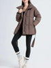 Women's Parkas Solid Color Warm Cotton Padded Coat Jacket Belt Gathered Waist Female Winter Clothing 2DB1775