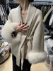 Natural Fox Fur Thick Double-sided Wool Coat Female Short Autumn Winter Loose Lace-up Woolen Coats Women Overcoats
