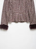 Vintage Spring Plaid Single Breasted Straight Woman Blazer Office Lady Tassel Sleeve Female Modern Outwear