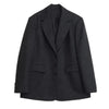 Women Woolen Blazer Coat Loose Casual Office Ladies Suit Jacket Striped Fish Tail Skirt Set Autumn Winter