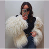 Faux Fur Coat Women Loose Lapel Full Sleeve Fluffy Short Overcoat Autumn Winter Street Lady Furry Warm Overcoat