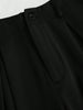 Women's Elegant Jacquard Pleating Wide-Leg Pants Office/Commuting Solid Color Loose Casual Suit Pants, Autumn/Winter