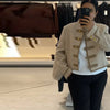 Black Court Style Cropped Jacket For Women Elegant O-neck Long Sleeve Double Breasted Coat Lady Spring Chic Outwear