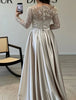 Women Party Dress Long Sleeve Sequins Empire Mesh Elegant O-neck Lady Big Swing Banquet Temperament Clothing