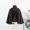 Solid Faux Woolen Maxi Coats Women Waist-cinching Single-breasted Shoulder Pad Lapel Overcoats Ladies Winter Streetwear