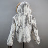 Russian Women Real Rabbit Fur Coats Winter Warm 100% Natural Rabbit Fur Jacket Lady Warm With Raccoon Fur Hooded Outerwear