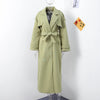 Urban Solid Double Breasted Long Women Coat Loose Full Sleeve Belt Double Breasted Female Jacket Autumn Winter Lady Top