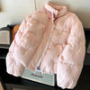 Sweet Bow Embroidery Parkas Women Winter Thick Kawaii Lace Patchwork Puffy Coats Preppy Stand Collar Bandage Cute Zipper Outwear