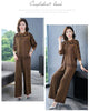 Two piece Women's Knitwear Casual Sets Spring Autumn Loose Temperament Pullover Tops+Wide leg Pants Female