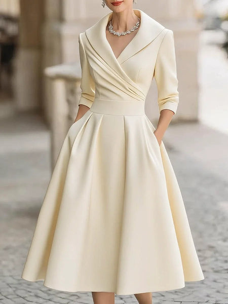Women's Dress V-neck Waist-hugging Makes You Look Slim And Elegant Long Sleeves Maxi Prom Dresses For Women
