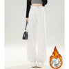 Winter Girls Thermal Fleece High Waist Jeans Lady Snow Warm Plush Denim Pants Women Classic Straight Leg Trousers