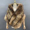 Janefur Real Fox Fur Shawl Poncho Women Elegant Wedding Bridal Formal Party Warm Winter Natural Fur Cape Coat