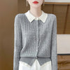 Cashmere Sweater For Women Autumn And Winter Knitted Cardigan For Women Loose Fitting Woolen Sweater Lapel Jacket Camel XXXL
