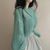 Fall Winter Short Knitted Cardigan Women Thicken Warm Single-Breasted Sweater Female Solid O-Neck Long Sleeve Knitwear Coat