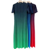 Long Dresses Elegant Party Dresses Woman Pleated Dress Female Gradient Long Loose Stitching Drape Bottoming Dress