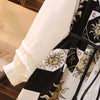 Vintage Print A-Line With Belt Loose Polo Neck Women's Dress Elegant Single-Breasted Knee Length Dresses For Women Spring