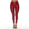 Colorful Faux Leather Pants Women High Waist Skinny Hip Lifting Leggings Pencil Jeggings Stretchable Imitation Leather Trousers