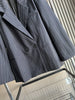 Fall/Winter Women's Street oversized pinstripe shoulder-padded loose suit jacket for women