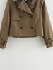 Ladies Vintage Cropped Trench Spring Autumn Jacket Women Streetwear Double Breasted Long Sleeve Top Female Chic Coat Outfits