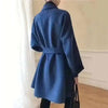 Autumn Women Elegant Double-sided Long Sleeve Solid Color Cardigan Cashmere Soft Coat Female 2W402