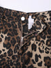Leopard Ripped Wide Leg Jeans For Women High Waist Patchwork Button Loose Denim Pant Female Clothing