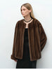 Autumn Winter Short Elegant Thick Warm Soft Brown Faux Mink Fur Coat Women Long Sleeve Modern Chic Fluffy Jacket