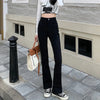 Woman American High Waist Slim Fit Bell Bottom Jeans Female Y2k Flare Pants Girls Elastic Designer Black Denim Trousers