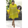 Autumn and Winter Africa Women's Clothing Solid Color Splicing Dress Pleated Loose Women's Cardigan Dresses