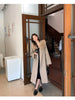 French Lazy Autumn Winter Hooded Double Faced Cashmere Coat Mid Length Real Fox Fur Collar Wool Warm Coat Women