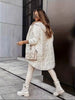 Winter Hooded Loose Solid Color Zipper Cotton Jacket Women Quilted Puffer Coat Fleece Lined Long Warm Irregular Hem Outerwear