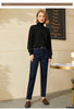 Minimalism Jeans for Women Autumn Slim Feet Casual All-match Cotton Slight Strech Ankle-Length Pants 12514004