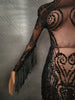 Sexy Sparkly Rhinestone Sequins Tassel Mesh Transparent Dress Women Evening Birthday Party Nightclub Dance Singer Stage Outfit